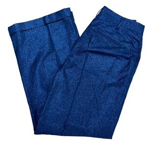 NWT Polo Ralph Lauren Women's Navy Blue Metallic Lightweight Wide Leg Pants Sz 8